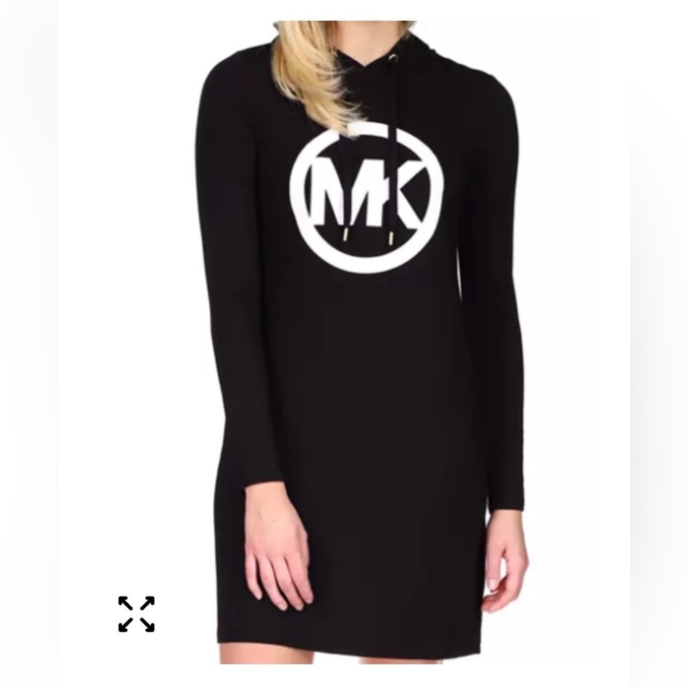 Michael Kors Black Long Sleeve hoodie Dress